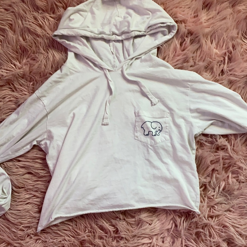 ivory ella cropped hoodie